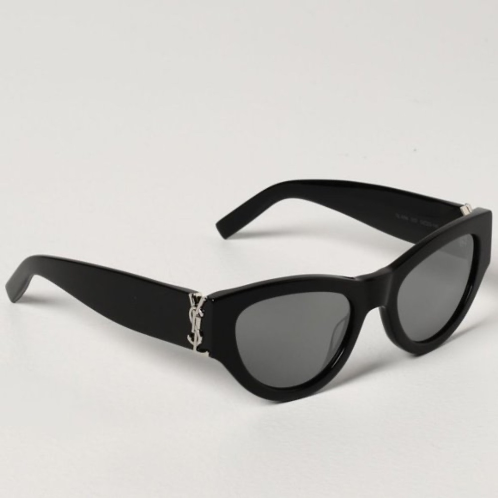YSL / Saint Laurent Black Cat Eye Sunglasses, with Authenticity Card & Case